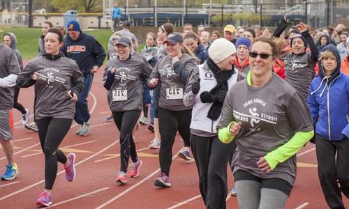 Participants in the Byron's Run 5k Walk Ride or Roll